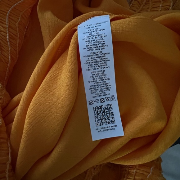 Topshop shirred ruffle midi dress in ochre size 8 - Picture 8 of 8